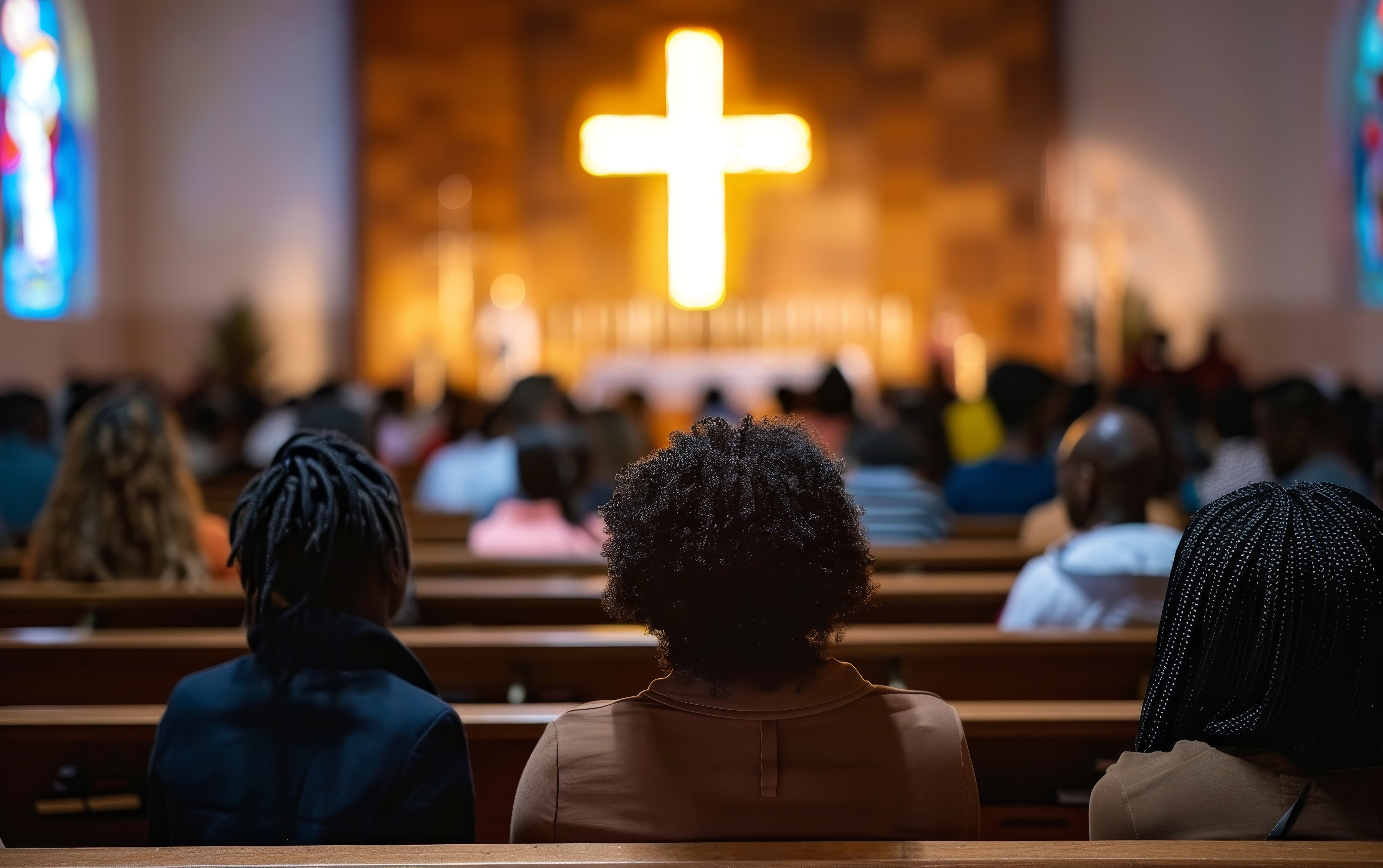 Traditional church congregation